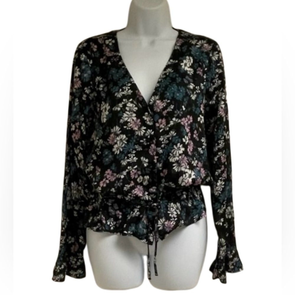 Paige Dark Floral Print Blouse _ NWOT
